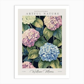 William Morris Hydrangea Blue Pink Exhibition Art Print