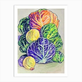 Cabbage Fauvist vegetable Art Print