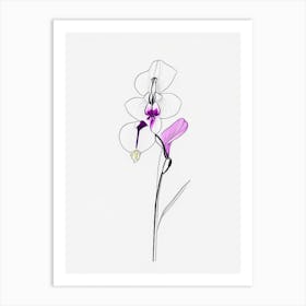 Orchid Floral Minimal Line Drawing 1 Flower Art Print