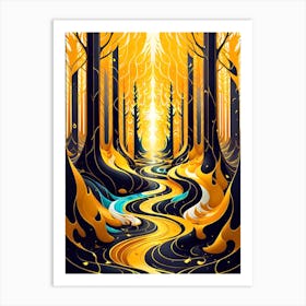 Forest In Flames Art Print