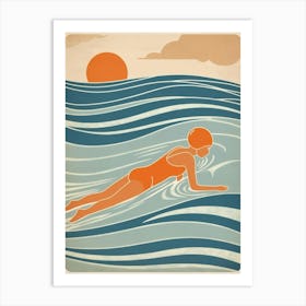 Vintage Swim Poster Art Print