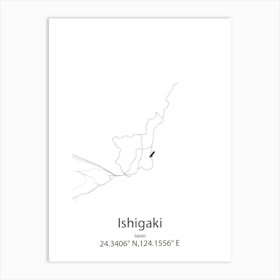 Ishigaki,Japan Minimalist Map Art Print