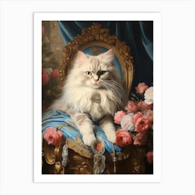 Cat In Medieval Robes Rococo Style  10 Art Print