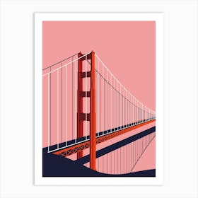 Golden Gate Bridge Pink Art Print