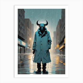 Bull In The Rain Art Print