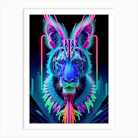 Neon Lion 1 Art Print