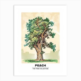 Peach Tree Storybook Illustration 2 Poster Art Print
