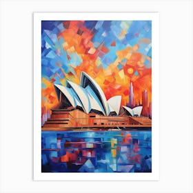 Opera House Sydney IV, Modern Abstract Brush Style Vibrant Painting Art Print