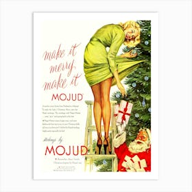 Make It Marry, Funny Christmas Advertisement Art Print