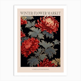 Chrysanthemums 9 Winter Flower Market Poster Art Print