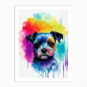 Biewer Terrier Rainbow Oil Painting Dog Art Print