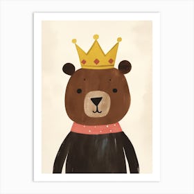 Little Brown Bear 1 Wearing A Crown Art Print