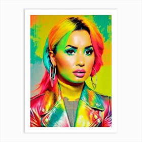 Demi Lovato Colourful Pop Art Art Print