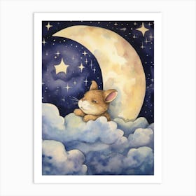 Baby Chipmunk 3 Sleeping In The Clouds Art Print