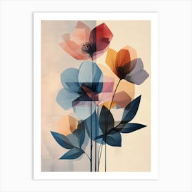 Abstract Flowers Canvas Print 1 Art Print