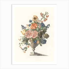 Flowers In A Silver Vase 1 Art Print