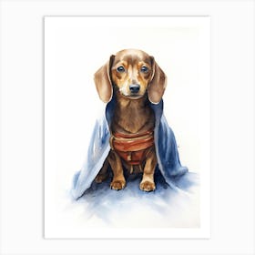 Dachshund Dog As A Jedi 4 Art Print