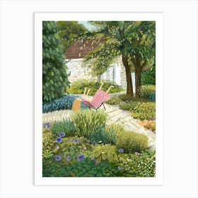 Girl In A Garden Art Print