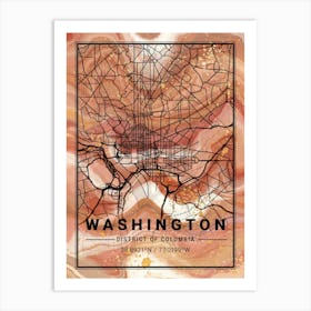 Washington Map Art Print