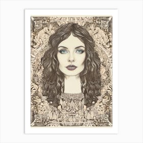 Woman With Long Hair 9 Art Print