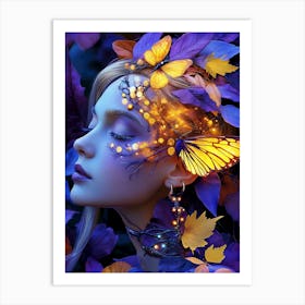 Fairy with butterflies Art Print