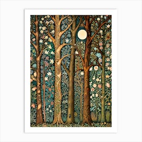 Moon In The Forest 1 Art Print