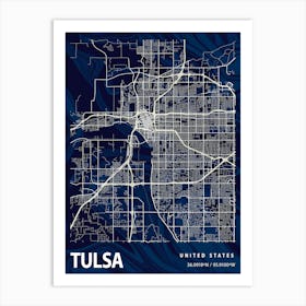 Tulsa Crocus Marble Map Art Print