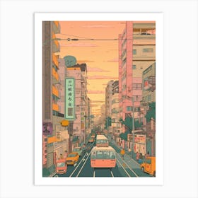 Tokyo Japan Travel Illustration 4 Art Print