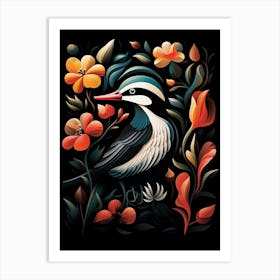 Folk Bird Illustration Bufflehead 2 Art Print