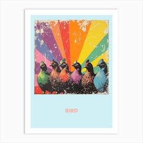 Bird Textured Rainbow Poster Art Print