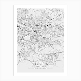 Glasgow City Map Art Print