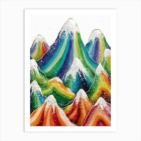 Rainbow Mountains Art Print