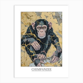 Chimpanzee Precisionist Illustration 2 Poster Art Print