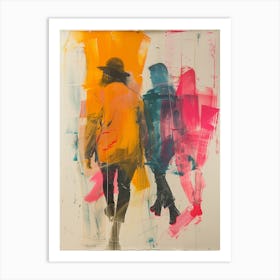 Two People Walking Art Print