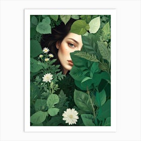 Girl In The Forest Art Print