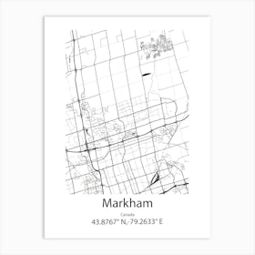 Markham,Canada Minimalist Map Art Print