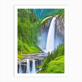 Stalheimskleiva Waterfall, Norway Majestic, Beautiful & Classic (2) Art Print