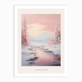 Dreamy Winter Painting Poster Lapland Finland 3 Art Print