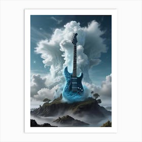 Guitar In The Clouds Art Print