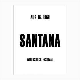 Santana 1969 Concert Poster Art Print