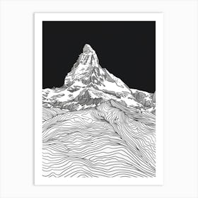 Geal Charn Alder Mountain Line Drawing 1 Art Print