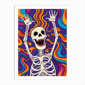 Psychedelic Skeleton 4 Art Print