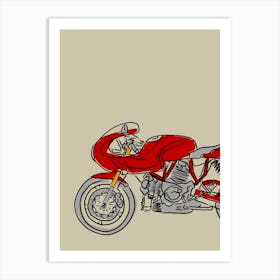 Motorbike Ducati Cafe Racer Side Art Print