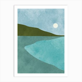 Watercolor sunset landscape 2 Art Print