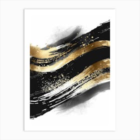 Abstract Black And Gold Painting 99 Art Print