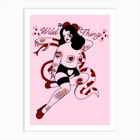 Wild Thing Heart Tattooed Pin Up Girl Art Print