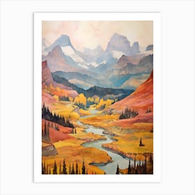 Autumn National Park Painting Yoho National Park British Columbia Canada 4 Art Print