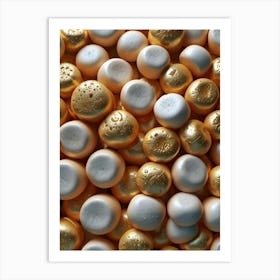 Gold And White Candy 2 Art Print