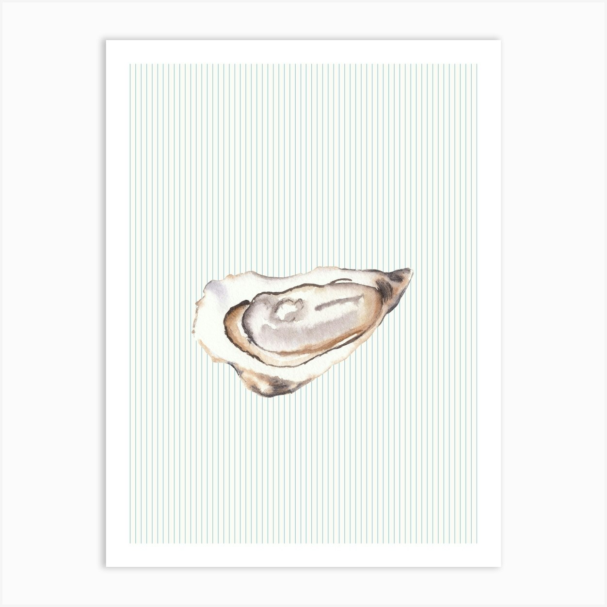 Oyster Striped Kitchen Poster Art Print by House of Saturn