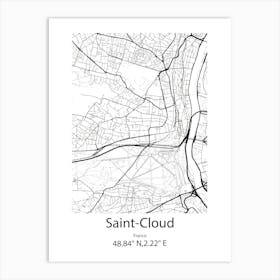 Saint Cloud,France Minimalist Map Art Print